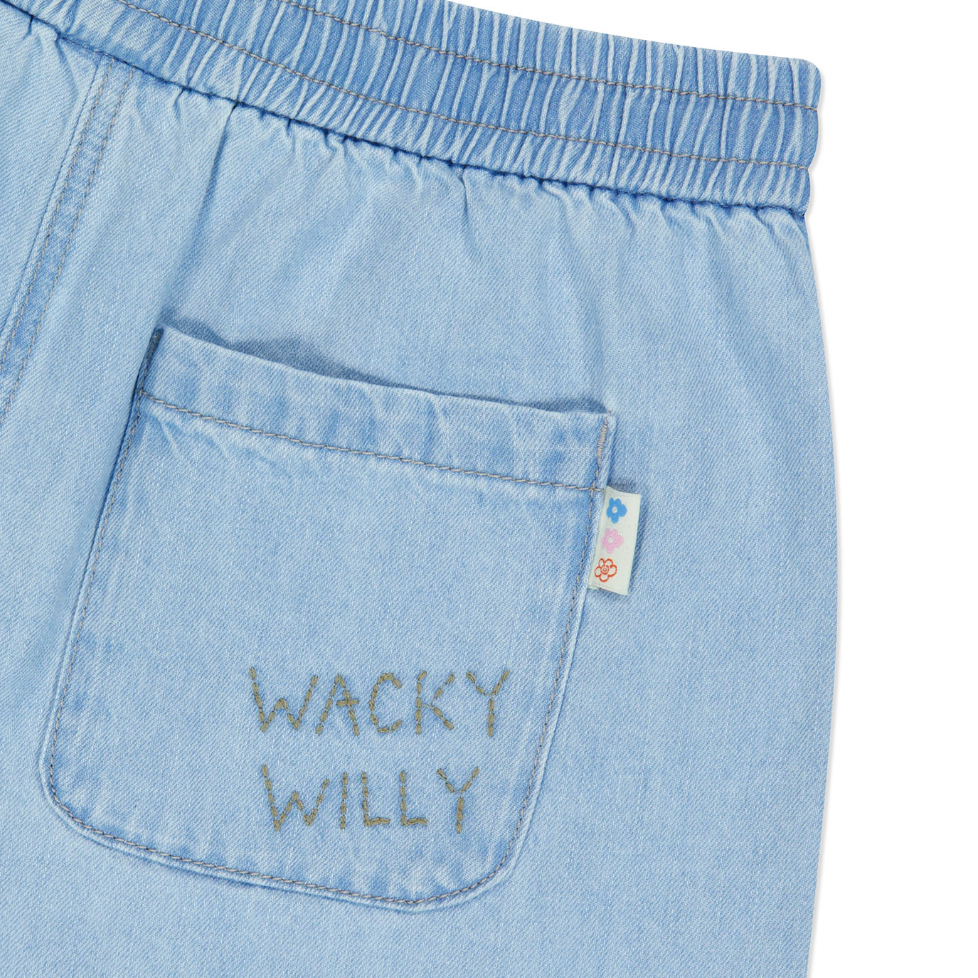 【可愛塗鴉風潮牌】女款 Wacky Willy 女士牛仔短褲