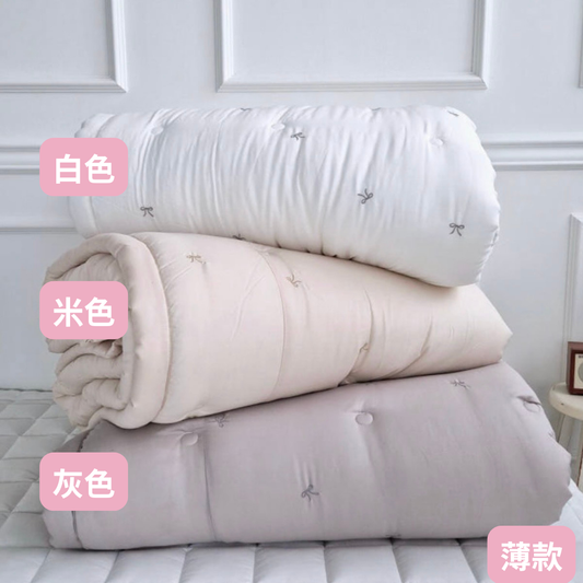 【韓國製四季薄被】蝴蝶結刺繡四季薄被 100%天絲