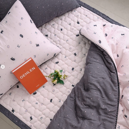 【韓國製天絲床墊】貓咪蝴蝶結床墊 100%天絲