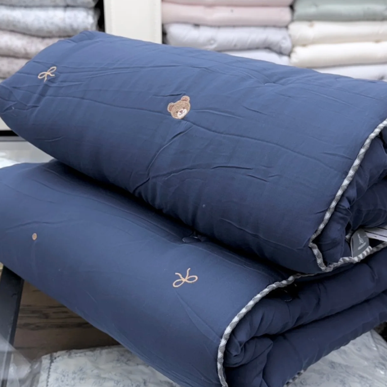 【韓國製四季薄被】蝴蝶結小熊四季薄被 100%天絲