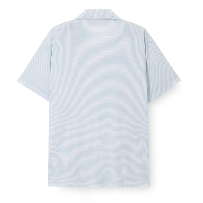 【六星級酒店指定品牌】簡約藍橫紋睡衣套裝（成人及小童款）H039｜天絲91% 聚氨酯9%