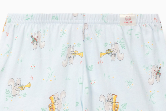 【六星級酒店指定品牌】音樂松鼠睡衣套裝（女童款）H620｜天絲40% 棉60%