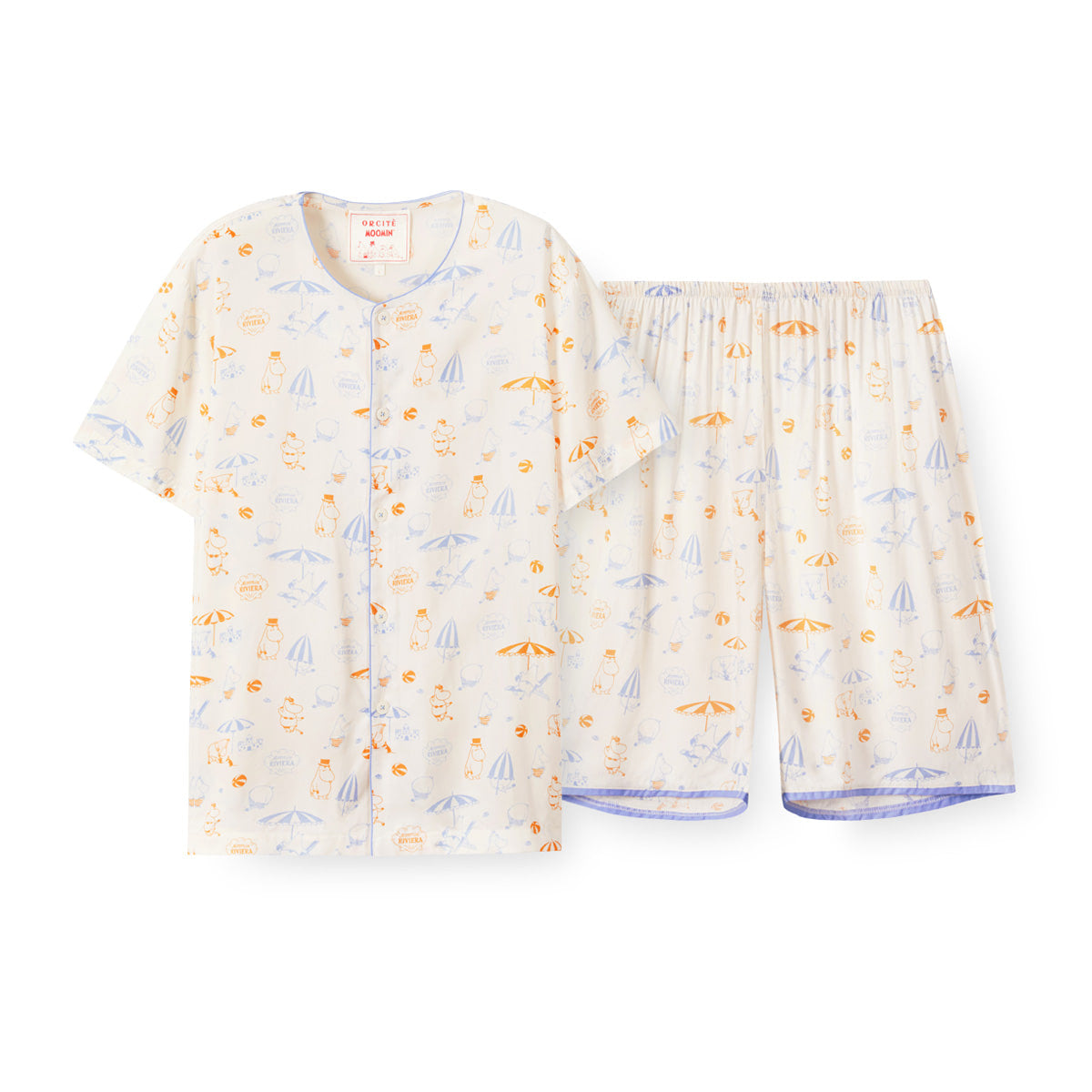 【六星級酒店指定品牌】夏日姆明睡衣組（成人及小童款）F030｜人造絲100% 45支
