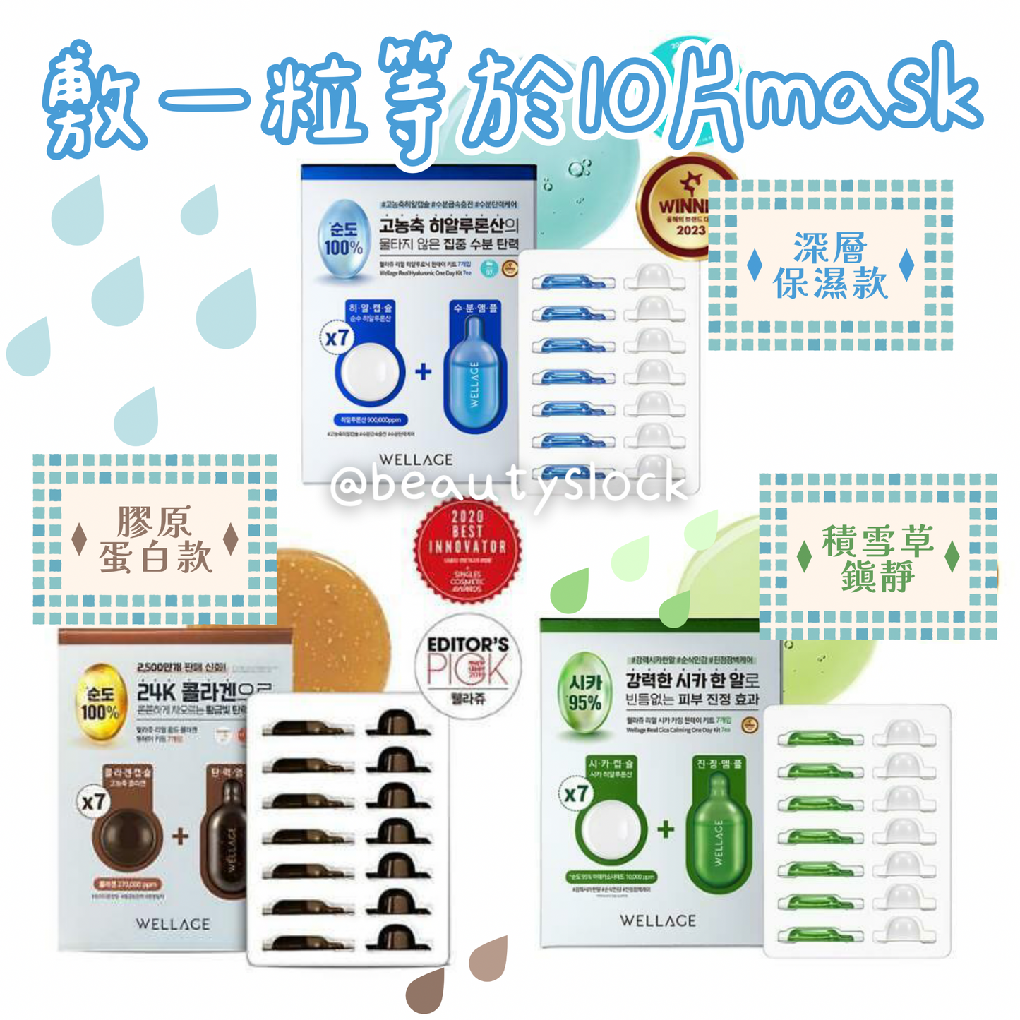 【敷一粒等於10片mask】Wellage膠囊精華 Real HA Hydrate One Day Kit