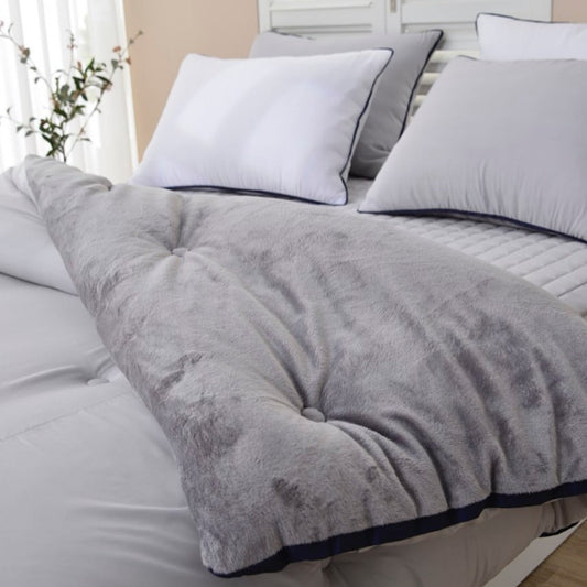 【韓國製冬被】簡約淨色冬被 雙面製造 100%天絲+短絨毛