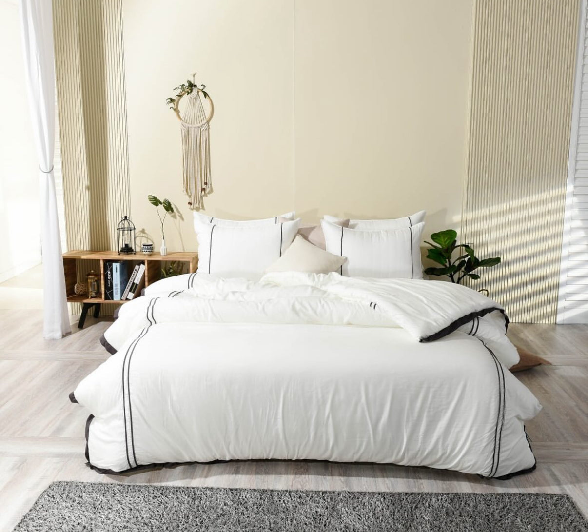 【韓國製四季厚被】高質感直紋拼色四季厚被 100%天絲