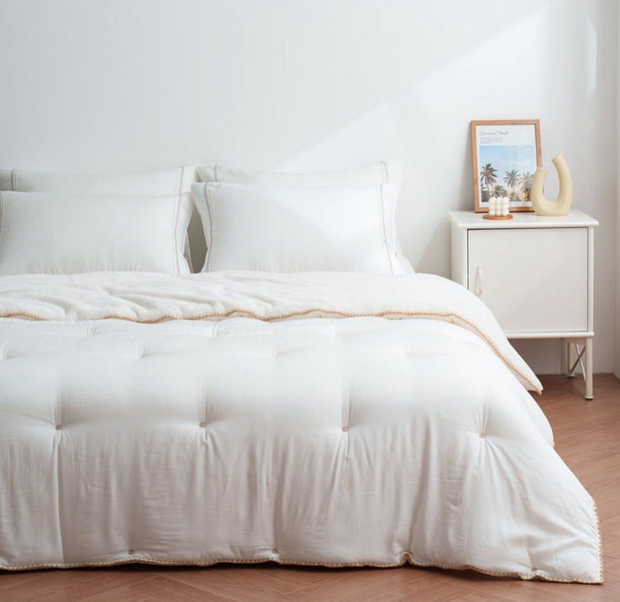 【韓國製冬被】圓點冬被 雙面製造 100%天絲+毛毛