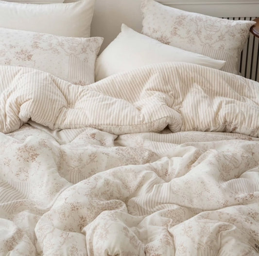 【韓國製冬被】 法式庭園冬被 正面100%天絲｜反面 短絨毛