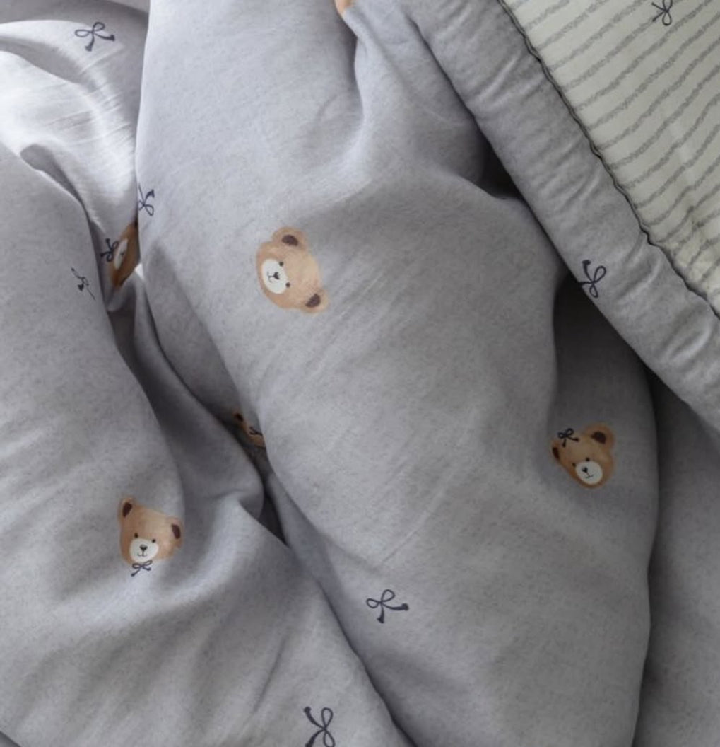 【韓國製冬被】軟綿奶油小熊冬被 正面100%天絲｜反面 短絨毛