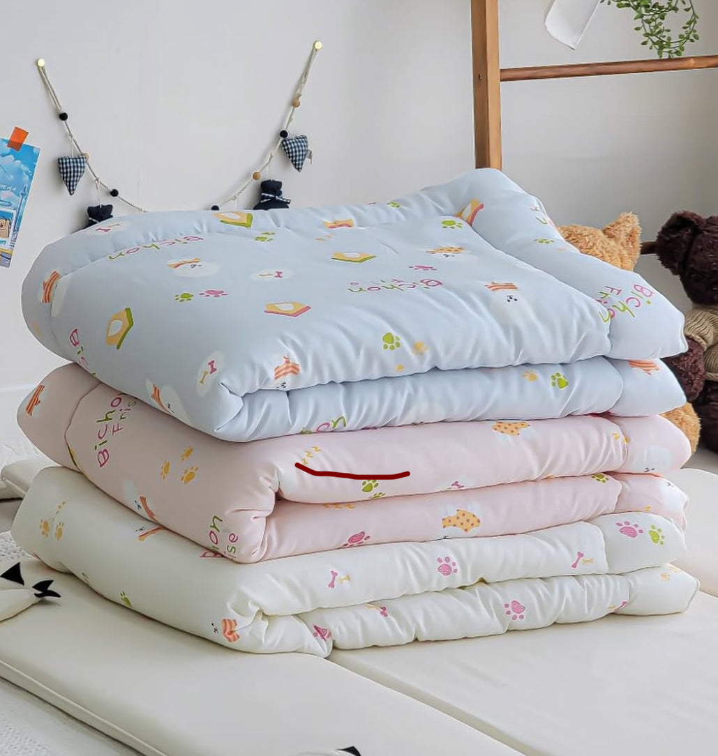 【韓國製小寶寶套裝】可愛小狗100%天絲套裝（枕頭+床墊+被）