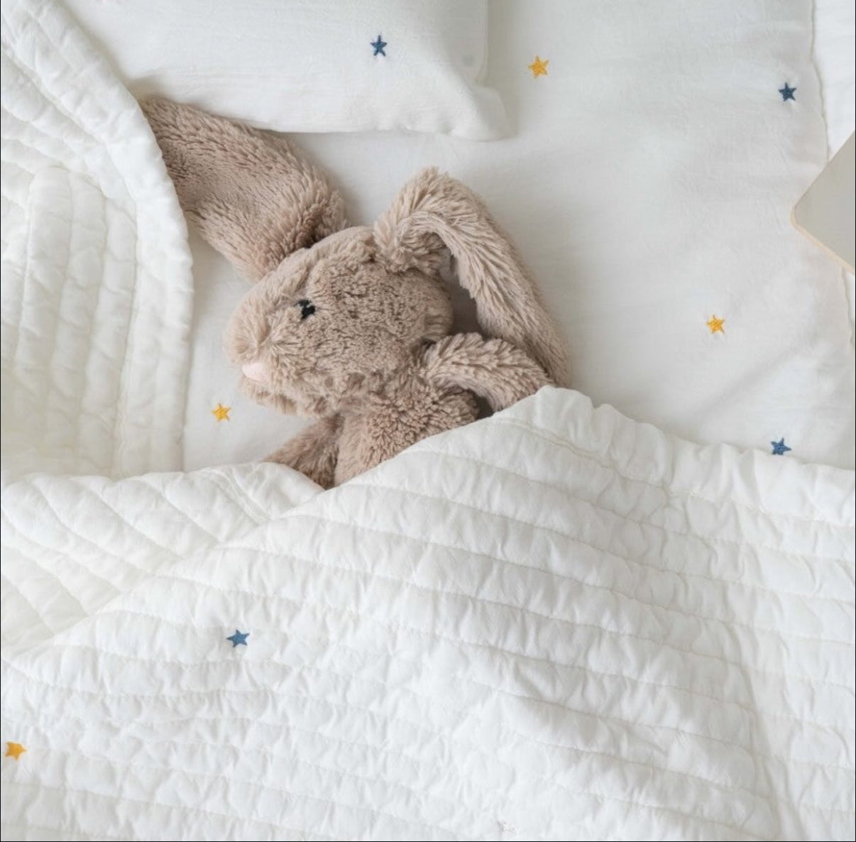 【韓國製小寶寶套裝】簡約星星100%天絲套裝（枕頭+床墊+被）