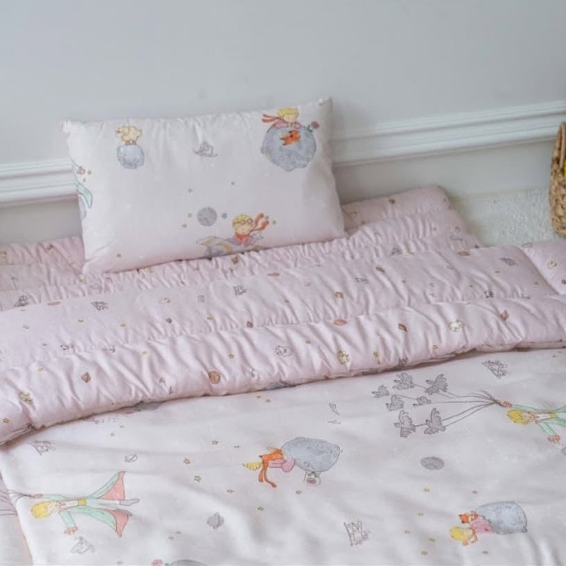 【韓國製小寶寶套裝】小王子100%天絲套裝（枕頭+床墊+被）