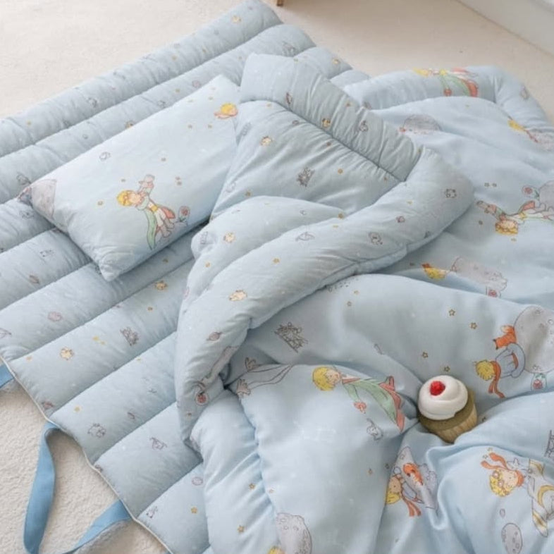 【韓國製小寶寶套裝】小王子100%天絲套裝（枕頭+床墊+被）