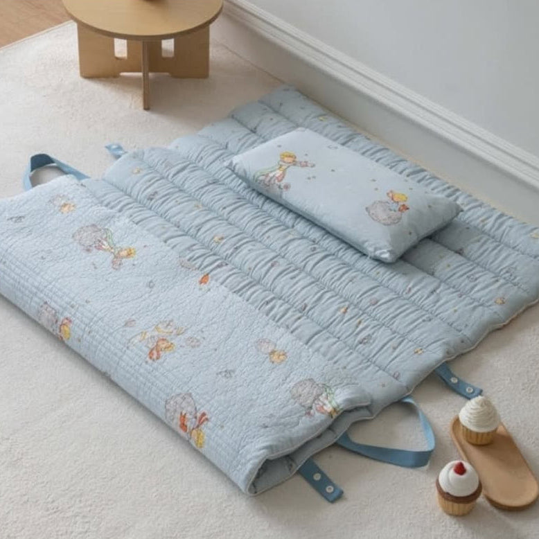 【韓國製小寶寶套裝】小王子100%天絲套裝（枕頭+床墊+被）