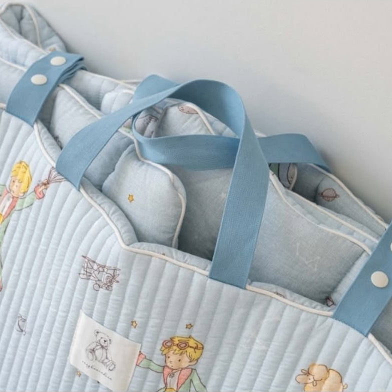 【韓國製小寶寶套裝】小王子100%天絲套裝（枕頭+床墊+被）