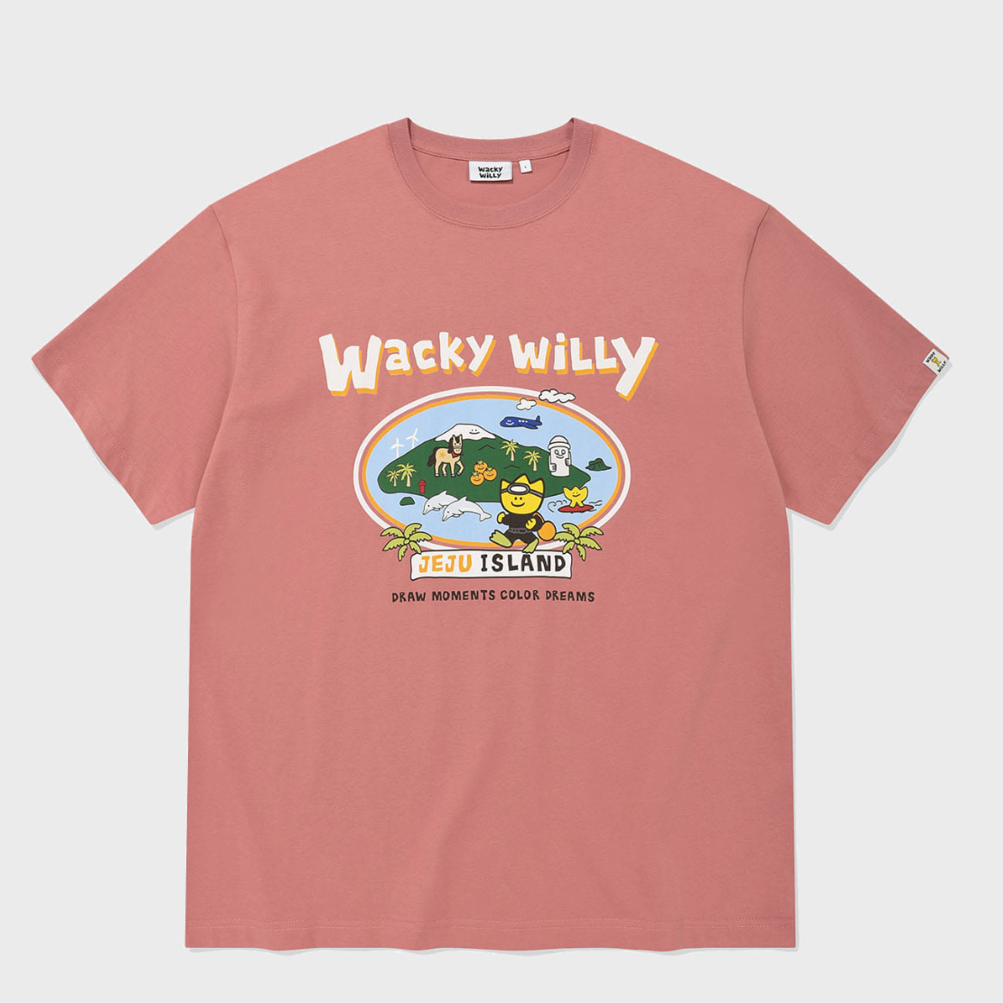 【可愛塗鴉風潮牌】男女款 Wacky Willy 旅行系列 濟州島T裇