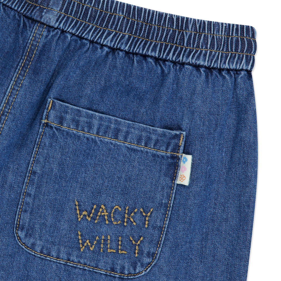 【可愛塗鴉風潮牌】女款 Wacky Willy 女士牛仔短褲