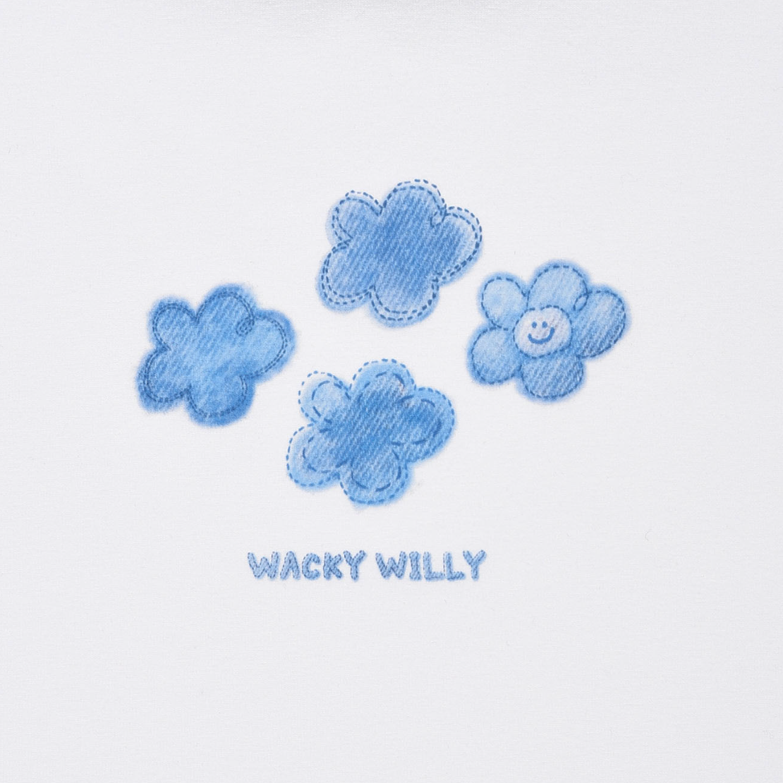 【可愛塗鴉風潮牌】Giselle同款！女款 Wacky Willy 撞色小花花款T裇
