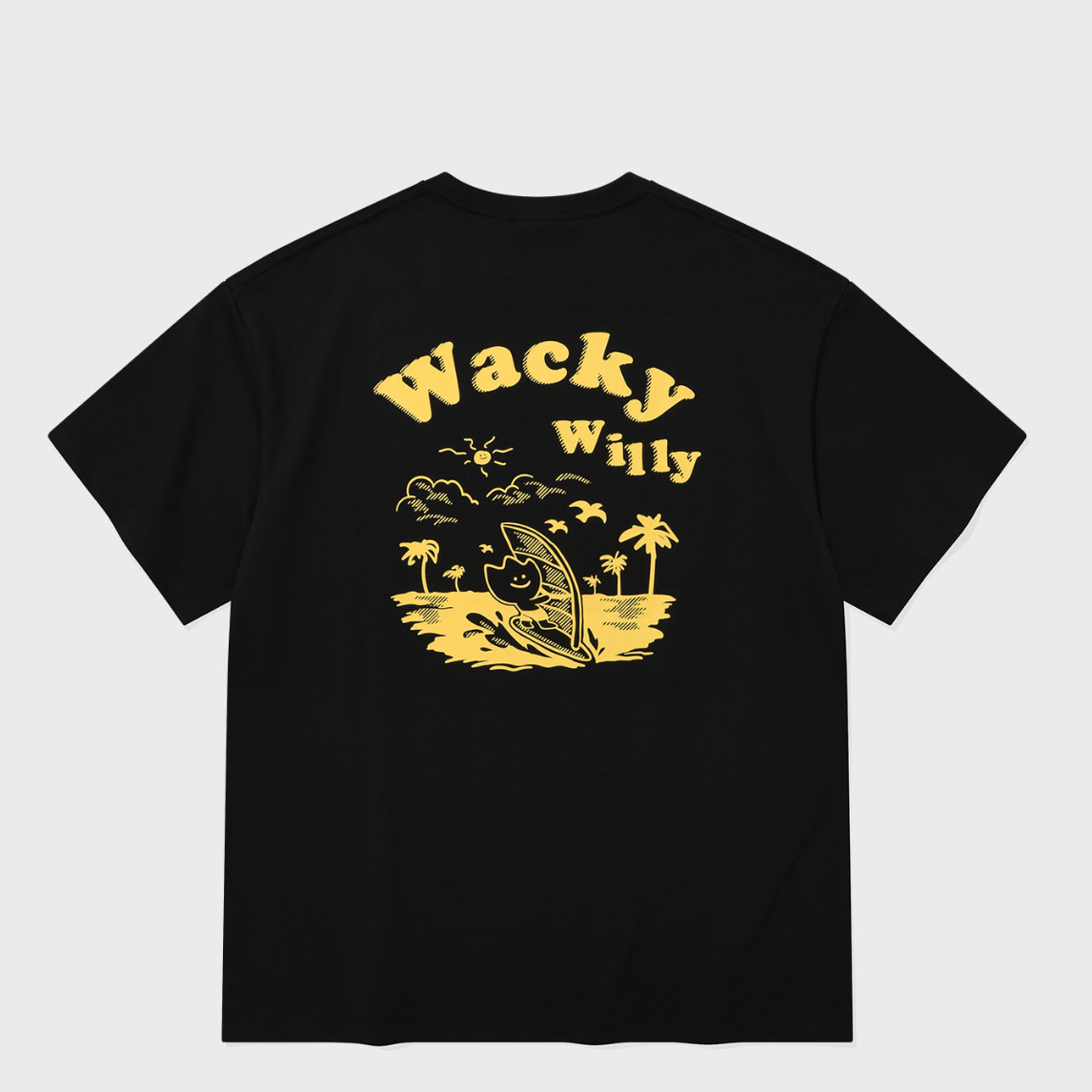 【可愛塗鴉風潮牌】男女款 Wacky Willy 小黃人滑浪款T裇