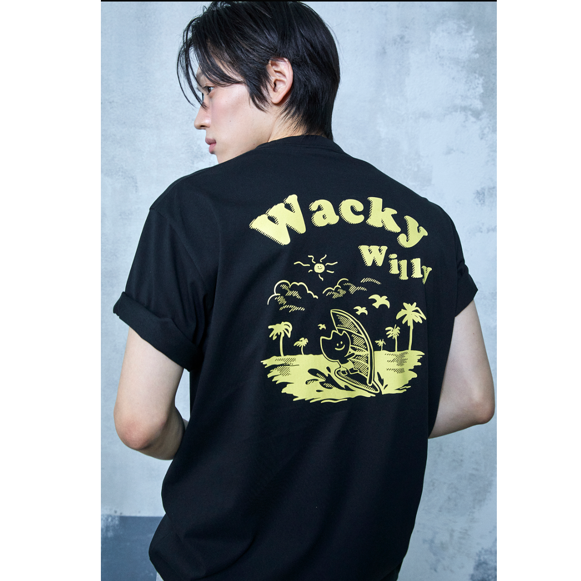 【可愛塗鴉風潮牌】男女款 Wacky Willy 小黃人滑浪款T裇